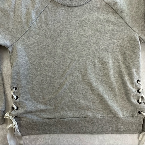 AERIE Gray Lace Up Sides Sweatshirt Size large - Picture 6 of 16